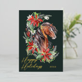 Festif aquarelle Cheval équestre Joyeux vacances (Debout devant)