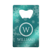 Festif Blue Foil Snowflakes Monogramme Nom (Dos)