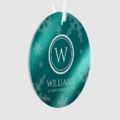 Festif Blue Foil Snowflakes Monogramme Nom (devant)