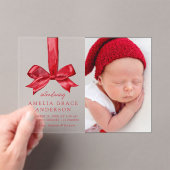 Festif Bow rouge acrylique Faire-part de naissance (In situ (ordinateur de poche))