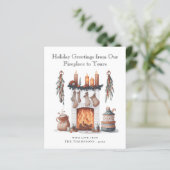 Festif Budget Cheminée Joyeux Noël Carte (Debout devant)