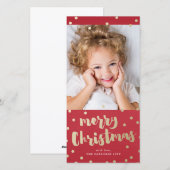 Festif carte photo de fausse feuille de Noël (Devant / Derrière)