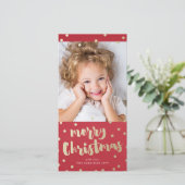 Festif carte photo de fausse feuille de Noël (Debout devant)