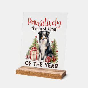 Festif chien de Noël drôle mot art