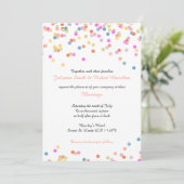 Festif coloré Confetti Mariage Invitations (Debout devant)