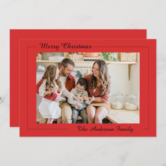 Festif Décontracté Joyeux Carte photo de Noël (Devant / Derrière)