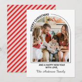 Festif Décontracté Joyeux Carte photo de Noël (Devant / Derrière)