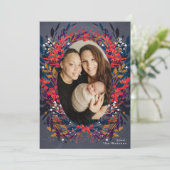 Festif Floral Berries Carte de Noël (Debout devant)