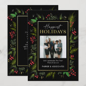 Festif Frame Business Holiday Carte photo (Devant / Derrière)