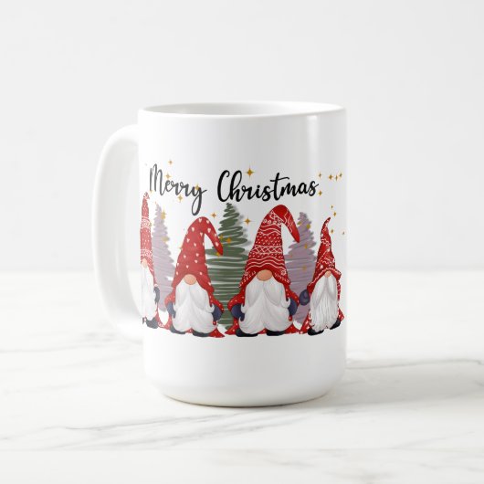Festif gnome de Noël ajouter monogramme Mug (Devant gauche)