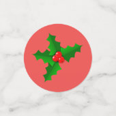 Festif Green Red Holly table de Noël Confetti (Petit recto)