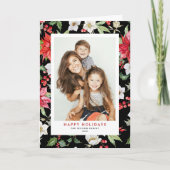 Festif hiver Floral modèle photo noire (Devant)