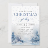 Festif hiver neige fête de Noël invitation (Devant)