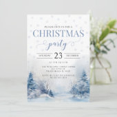 Festif hiver neige fête de Noël invitation (Debout devant)