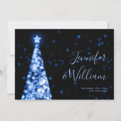 Festif Jeu de Noël Mariage bleu marine Carte de re (Dos)