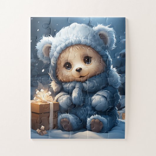 Festif mignon Ours de Noël puzzle (Vertical)