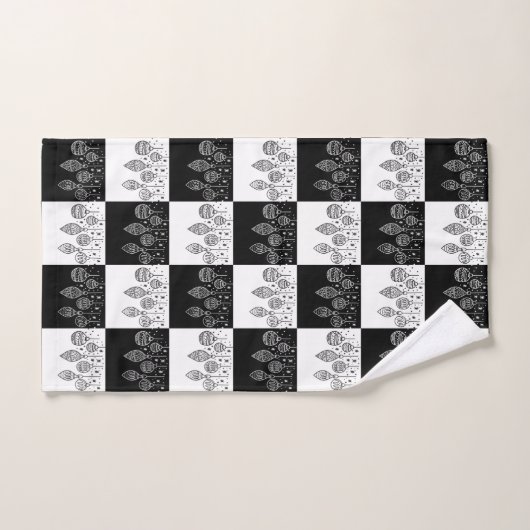 Festif moderne noir blanc Baubles de Noël (Serviette à main)