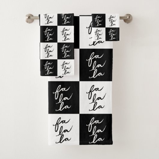 Festif moderne noir et blanc Fa La La Christmas (En situation)