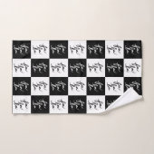 Festif moderne noir et blanc Fa La La Christmas (Serviette à main)