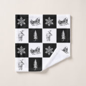 Festif moderne Noir et Blanc Noël (Gant de toilette)