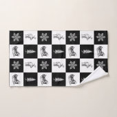 Festif moderne Noir et Blanc Noël (Serviette à main)