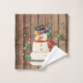 Festif Noël bonhomme de neige Pays de vacances (Gant de toilette)