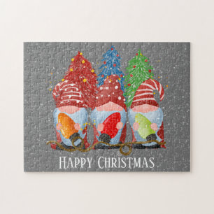 Festif Noël Fêtes gnomes puzzle
