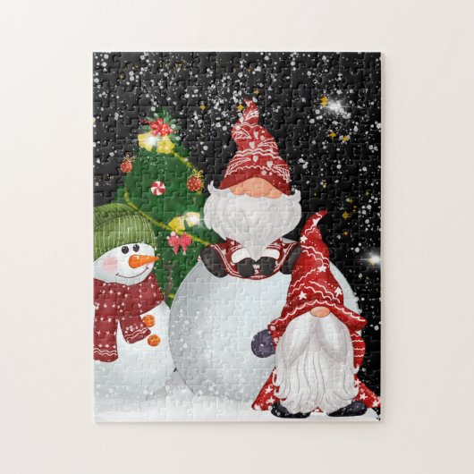 Festif Noël Fêtes gnomes puzzle (Vertical)