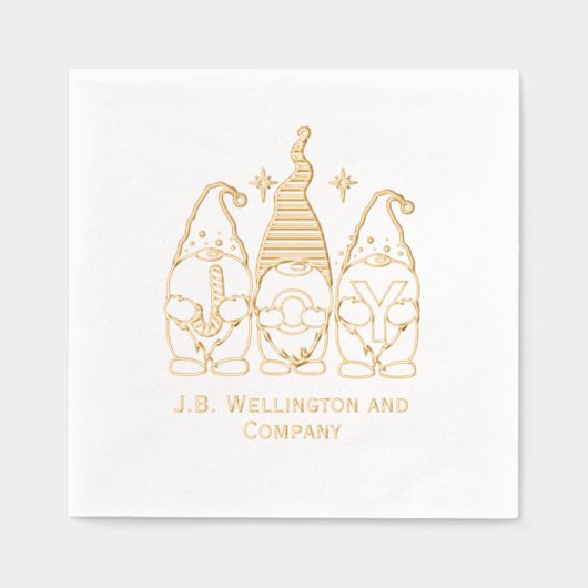 Festif Noël Gnomes JOY Entreprise / Nom de famille (Recto)