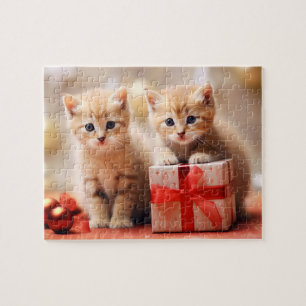 Festif Noël Kitten Duo Jigsaw Puzzle