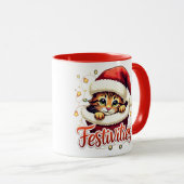 Festif Noël Kitten Mug (Devant droit)