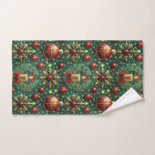 Festif or rouge ornements Snowflakes Noël (Serviette à main)