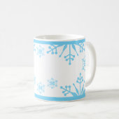 Festif Pastel Blue Snowflake Mug (Devant droit)