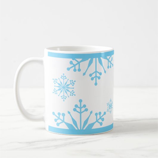 Festif Pastel Blue Snowflake Mug (Gauche)