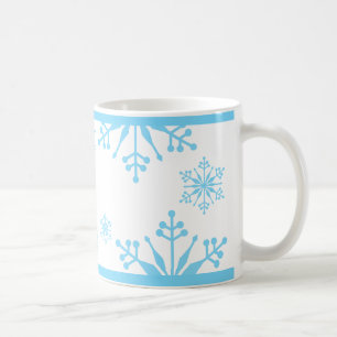 Festif Pastel Blue Snowflake Mug