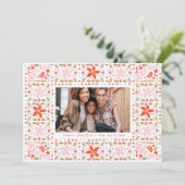 Festif Pretty Noël Carte photo de vacances (Debout devant)