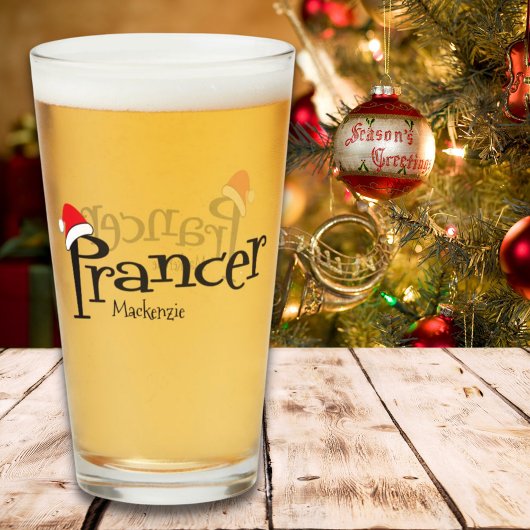 Festif Reindeer Prancer Santa Hat Verre de Noël