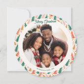 Festif Retro Holiday Tree Carte photo (Devant)