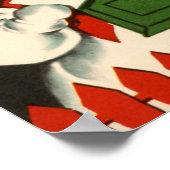 Festif rétro vintage neige couple poster de vacanc (Coin)