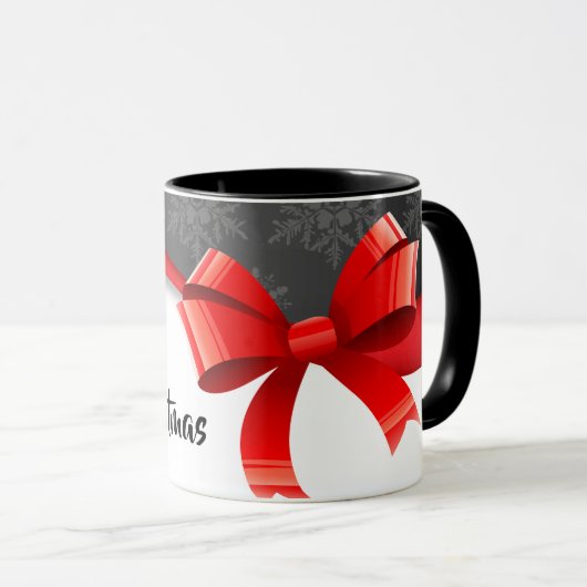 Festif Rouge ruban Combo Mug de Noël (Devant droit)