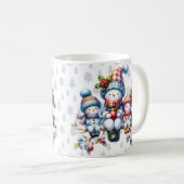 Festif Snowman Famille - Conception de la Mug de N (Devant droit)