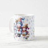 Festif Snowman Famille - Conception de la Mug de N (Devant gauche)