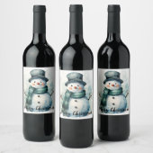 🎄 Festif Snowman Vin Étiquette 🍷 (Bouteilles)