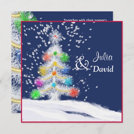 Festif Tree Holiday Faire-part de mariage (Devant / Derrière)