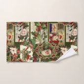 Festif Vintage Noël Ephémère Collage-Green (Serviette à main)