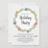 Festif Wreath Noël Fête Invitation (Devant)