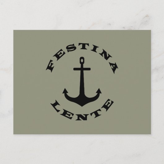 Festina lente briefkaart (Voorkant)