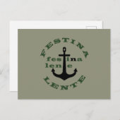 Festina lente briefkaart (Voorkant / Achterkant)