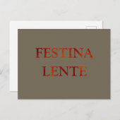 Festina lente briefkaart (Voorkant / Achterkant)