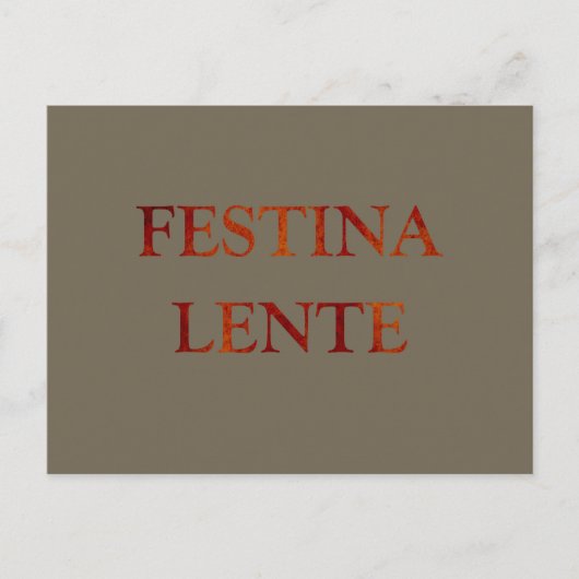 Festina lente briefkaart (Voorkant)